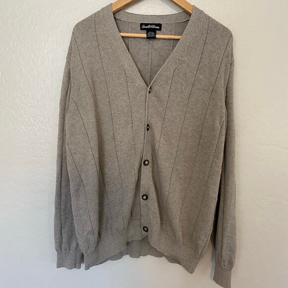 Vintage Arnold Palmer Cardigan Mens Size Large 100% Cotton Wide Rib Knit Golf - Picture 1 of 4